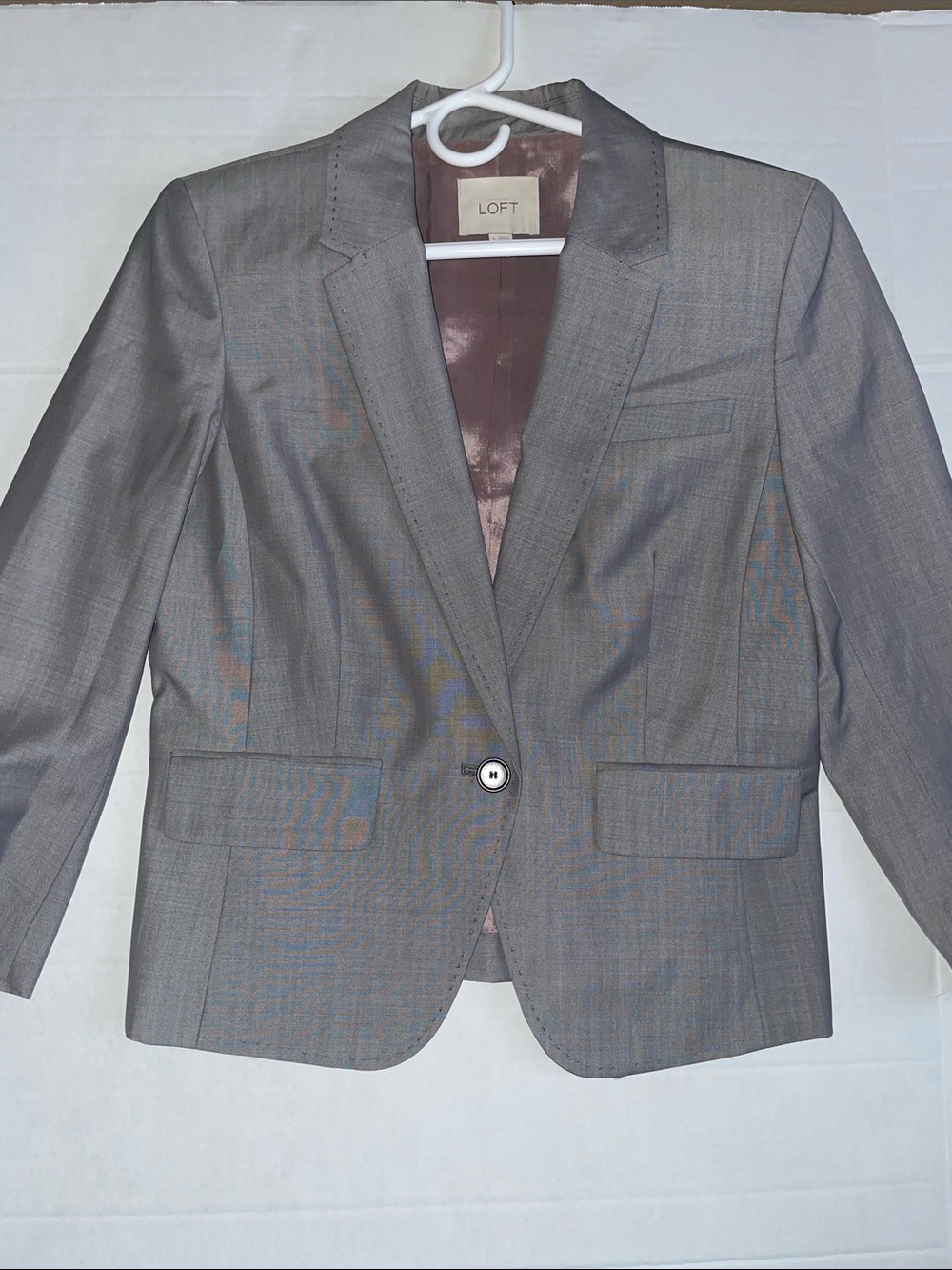 LOFT Gray Women’s Size 6 Single-Button Tailored Blazer Color Gray